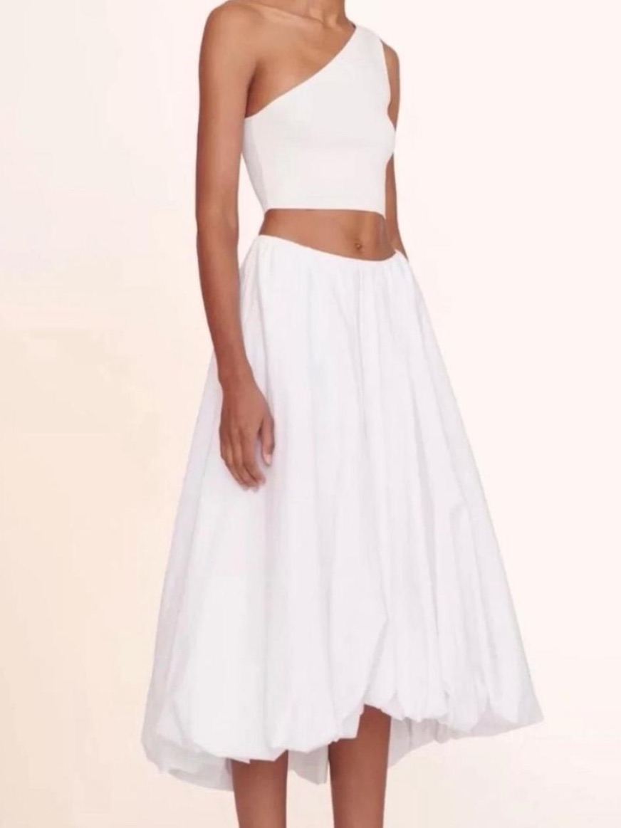 Staud Mariposa White Bubble Skirt